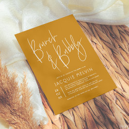 Convite Chá de panela moderno de mostarda Brunch e Bubbles