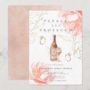 Convite Chá de panela moderno de Petais e Prosecco