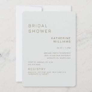 Convite Chá de panela Moderno de Sage Simples