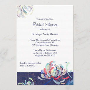 Convite Chá de panela moderno do crisântemo do jardim