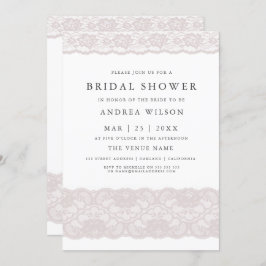 Convite Chá de panela Moderno Elegante Lace Rosa