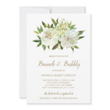 Chá de panela Moderno Floral Branco Dourado Elegan