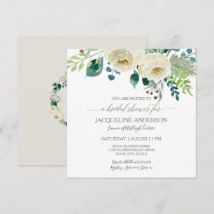 Convite Chá de panela Moderno Rosas de Marfim Fatura