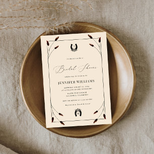 Convite Chá de panela Monograma de Ferradura Ocidental