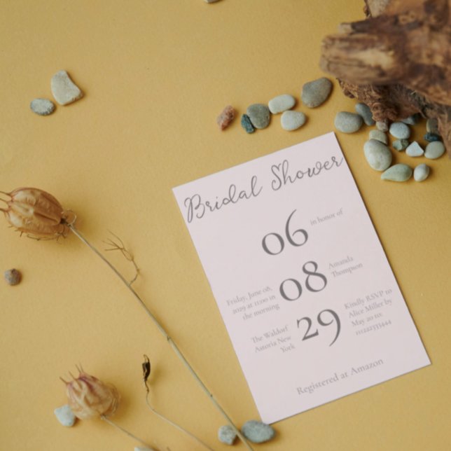 Convite Chá de panela Monograma Mínimo Simples (Criador carregado)