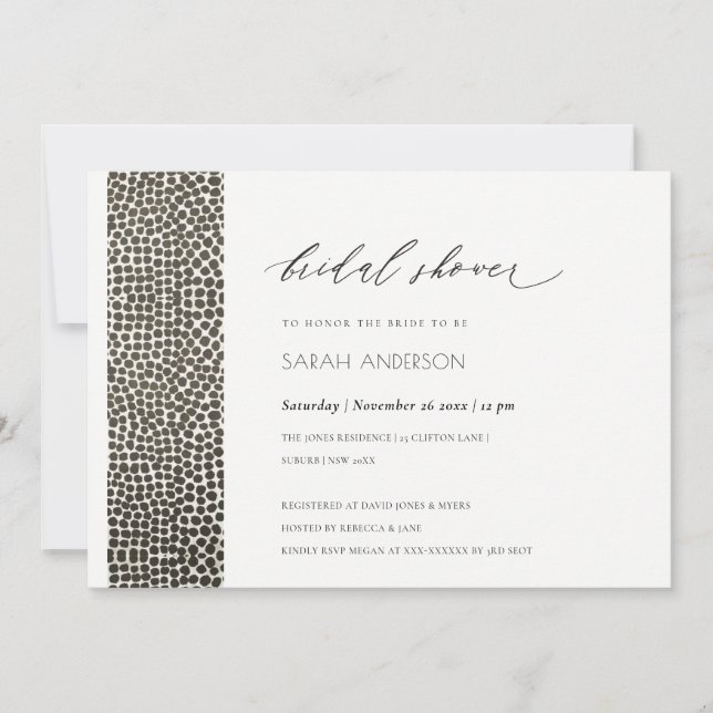 Convite Chá de panela MOSAIC DE PONTOS DE PRATA DE COBRE G (Frente)