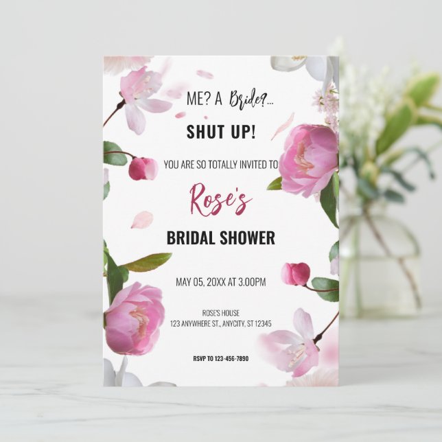 Convite Chá de panela Multi Floral (Em pé/Frente)