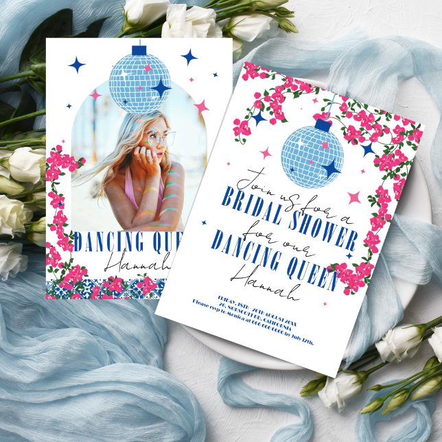 Convite Chá de panela musical Santorini Bougainvillea (Criador carregado)