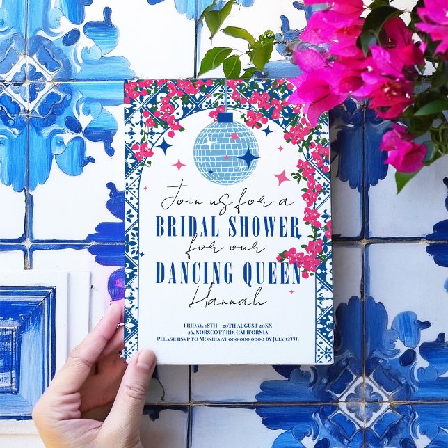 Convite Chá de panela musical Santorini Bougainvillea (Criador carregado)