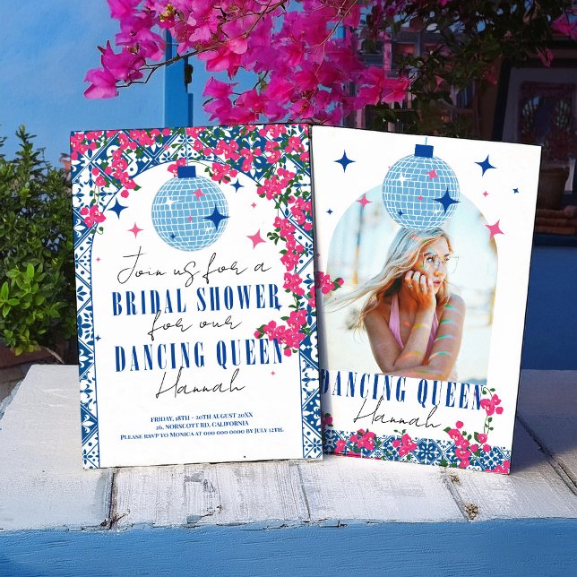 Convite Chá de panela musical Santorini Bougainvillea (Criador carregado)