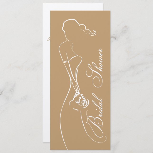 Convite Chá de panela na moda Bride Mocha (Frente/Verso)