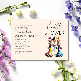 Convite Chá de panela na moda Moderno de Vestir Mulher