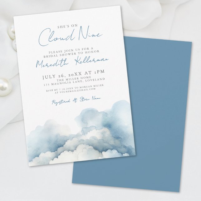 Convite Chá de panela na Nuvem (Cloud Bridal Shower Invitation)