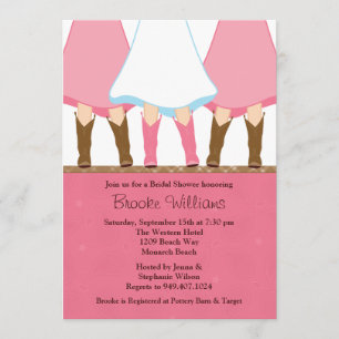 Convite Chá de panela ocidental das botas