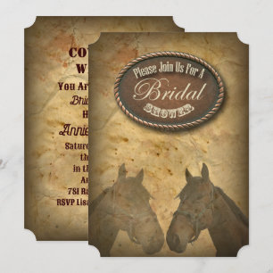 Convite Chá de panela ocidental das vaqueiras dos cavalos
