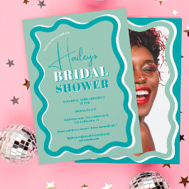 Convite Chá de panela ondulado do rabo azul retrógrado