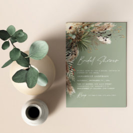 Convite Chá de panela pampas boho elegante
