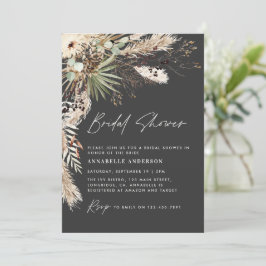 Convite Chá de panela pampas boho elegante