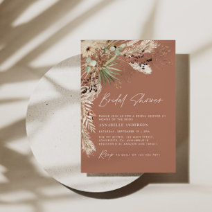 Convite Chá de panela pampas herdeiro moderno boho elegant