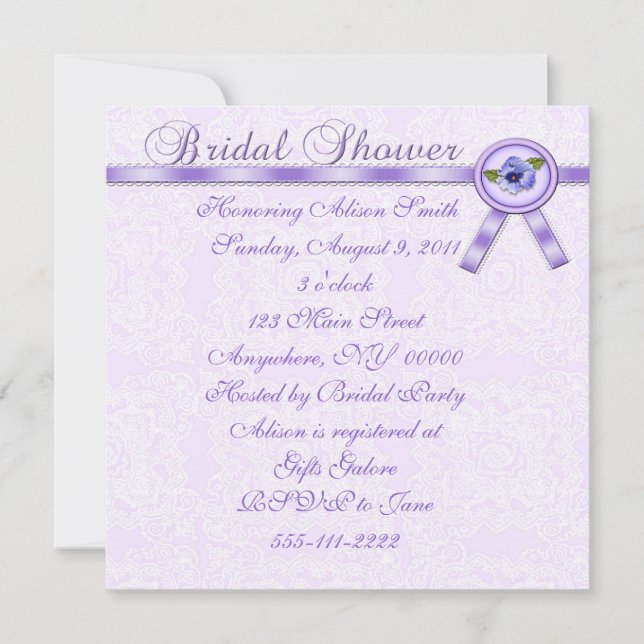 Convite Chá de panela Pansies (Frente)