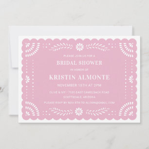 Convite Chá de panela Papel Picado Mexicano