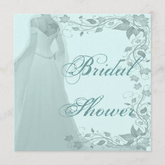 Convite Chá de panela Pastel Blue Gown e Vines