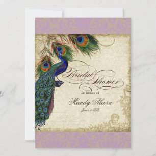 Convite Chá de panela Peacock & Feather Convide Lavanda