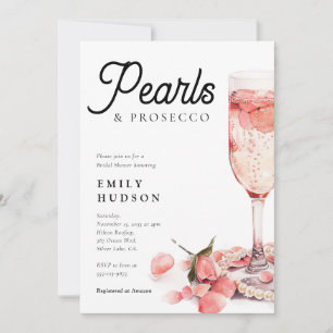 Convite Chá de panela Pérolas e Prosecco