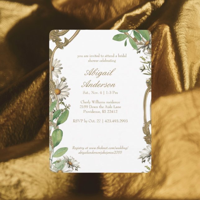 Convite Chá de panela Personalizado do Vintage Frame (Criador carregado)