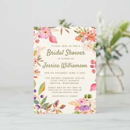 Convite Chá de panela Personalizado Floral Colorido de Aqu