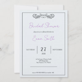 Convite chá de panela personalizável "Novembro Elegance"