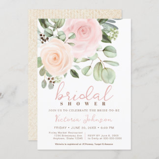 Convite Chá de panela Pêssego do Rosa e Pastel Rosa