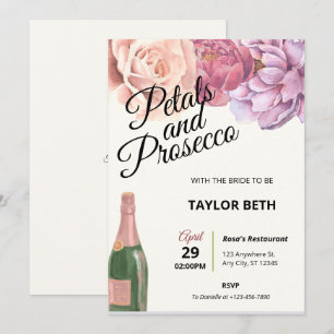 Convite Chá de panela Petals & Prosecco