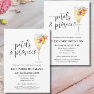 Convite Chá de panela Petals & Prosecco