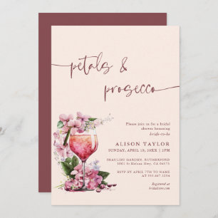 Convite Chá de panela Petals & Prosecco Boho Mauve