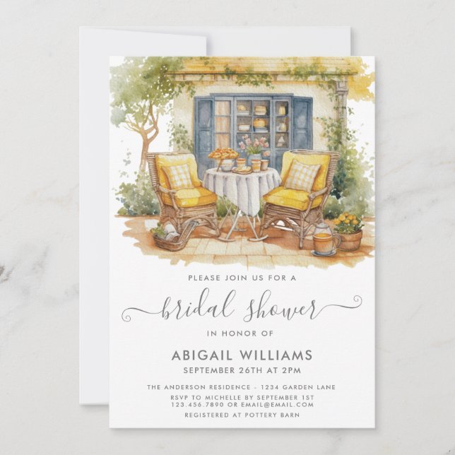 Convite Chá de panela Picnic Orange Citrus do Partido do J (Frente)