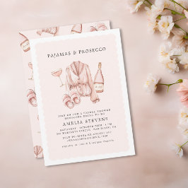 Convite Chá de panela pijamas e Prosecco - Bachelorette