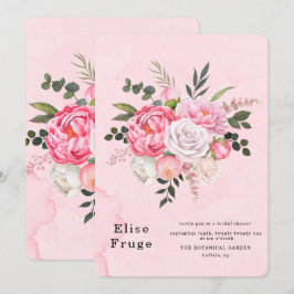 Convite Chá de panela Pink Branco de Pastel Blush