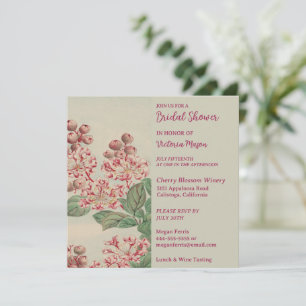 Convite Chá de panela pintado para jardim de vinheta