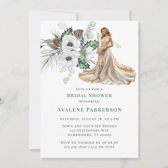 Convite Chá de panela Pintado Pela Mão De Inverno (Frente)