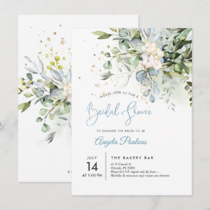 Convite Chá de panela PixDezines Blue Gum Eucalyptus