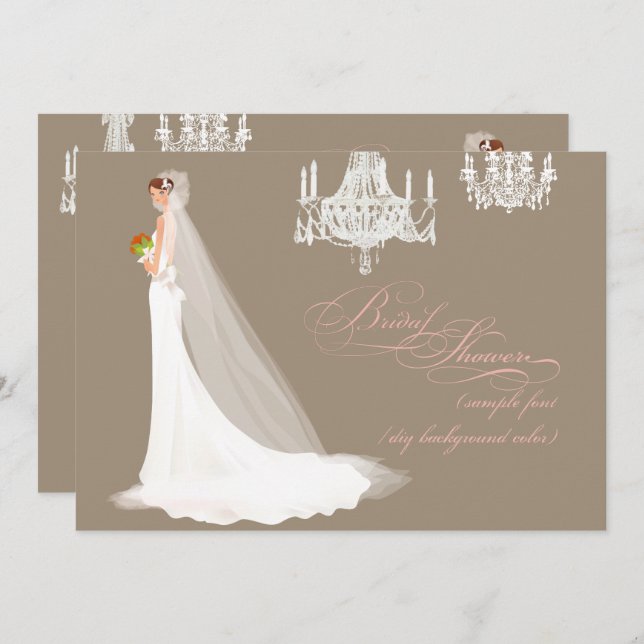 Convite chá de panela PixDezines/Ocasião DIY+cor (Frente/Verso)