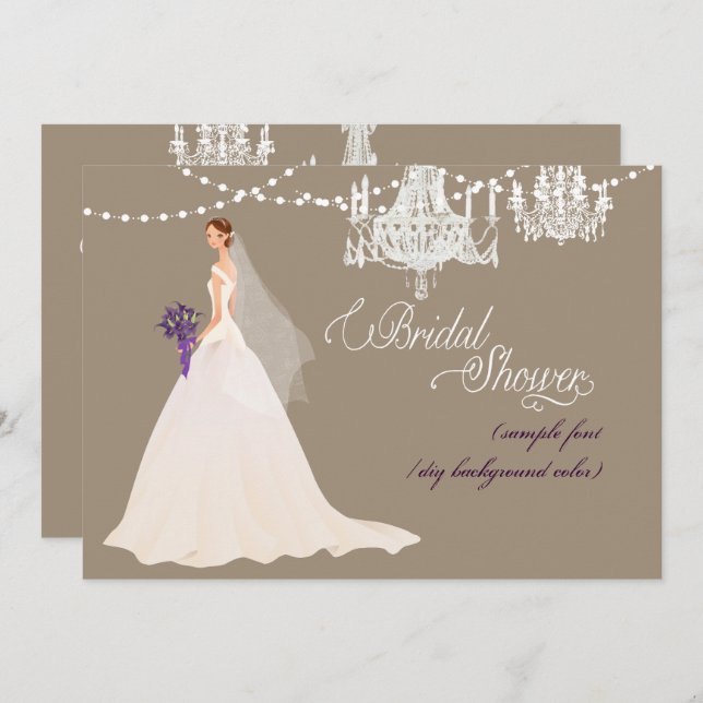 Convite chá de panela PixDezines/Ocasião DIY+cor (Frente/Verso)