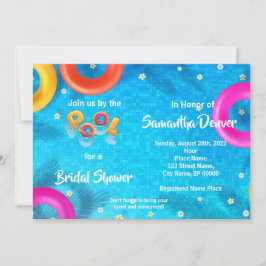 Convite Chá de panela Poolside Summer