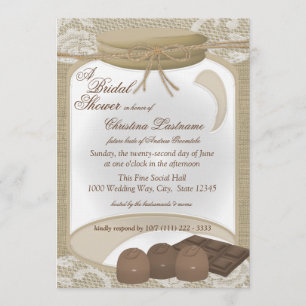 Convite Chá de panela Pote de doces e Chocolates