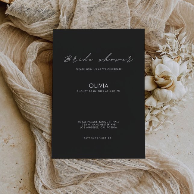 Convite Chá de panela Preto (Black Bridal Shower Invitation)
