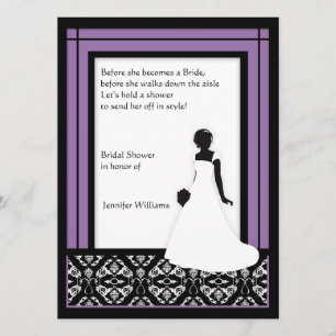 Convite Chá de panela preto, branco e Bonito para o Damas