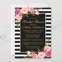 Chá de panela Preto Dourado Floral Rosa
