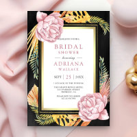 Chá de panela preto Dusty Pink Floral Boho Palm