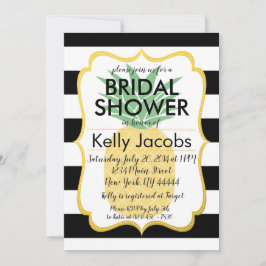 Convite Chá de panela preto e branco do abacaxi